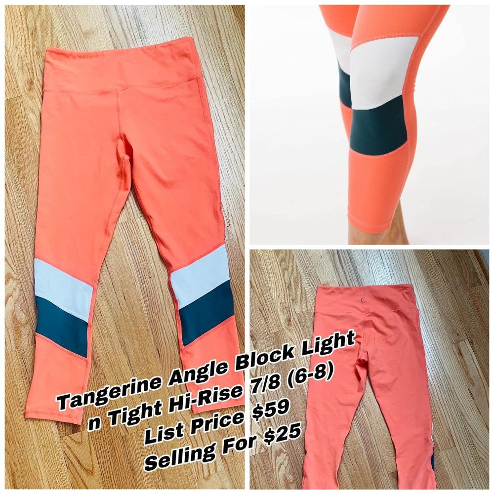 Zyia Tangerine Angle Block Light n Tight Leggings (24")